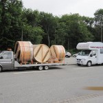 Holz Badetonne transport Badezuber Badefass aus Holz transport Sauneco