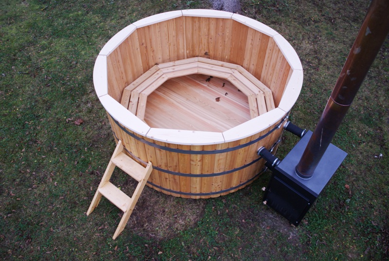 Hot Tub - 2 Meter - Siberian Larch - External Heater - Wooden Hot 