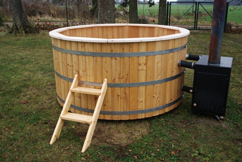 Hot Tub - 2 Meter - Siberian Larch - External Heater - Wooden Hot 